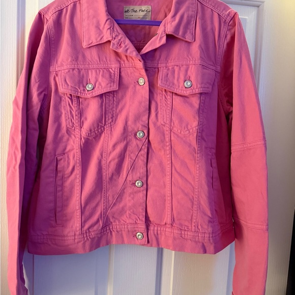 We The Free Rumors Denim Jacket in Vibrant Pink - Picture 4 of 5